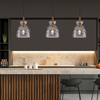 Glass Pendant Light for Kitchen Island,Industrial Pendant Lighting with Hammered Glass Shade,Modern Chandelier Hanging Ceiling Lighting for Dining Room Entryway,E26 Base,Gold 