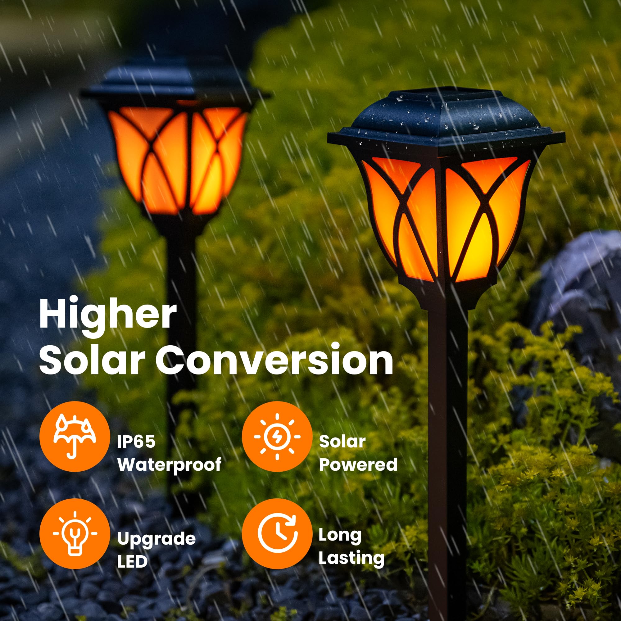 Solar Lights Outdoor Garden Decor Solar Torch Lights Solar Lights Outdoor Waterproof Flickering Flame LED Lights Outdoor Decor for Porch, Garden, Camp, Path, Yard, Patio, Balcony 