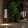 Grand patio Outdoor Floor Solar Light, Wicker Solar Patio Lamp Waterproof Outside Solar Deck Lamp for Porch, Yard, Garden, Lawn Decorations