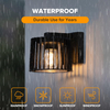 Outdoor Wall Lantern, Exterior Waterproof Wall Sconce Light Fixtures, Black Front Door Porch Lights Wall Mount Lighting with Clear Glass Shade, E26 Socket Wall Lamp for Patio 
