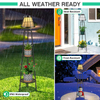 45.5'' Solar Floor Lamps with 2 Tier Plant Stand, Waterproof Metal Solar Powered Outdoor Lights Flower Shelf for Patio Deck Yard Garden Porch Decor 