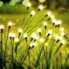 4 Pack Solar Garden Lights,2 Lighting Modes Waterproof Firefly Lights with Artificial Green Leaves & Branches,32 LED Big Bulb Solar Lights Outdoor Swaying Light for Yard Patio Pathway Decor