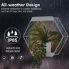 Grand patio Outdoor Leiden LED Solar Hexagon Wall Sconce Planter, with Dusk to Dawn Sensor Decor Wall Lighting for Garage Doorway Patio Yard, Cement Grey