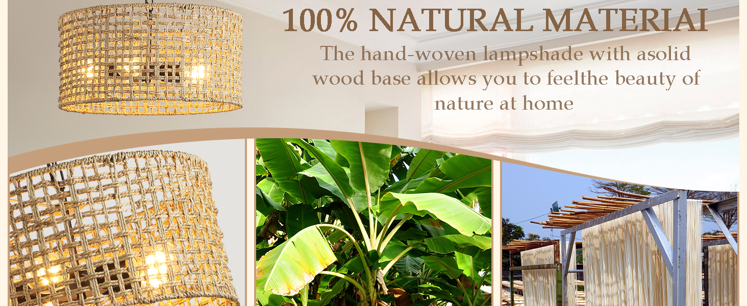 Rattan Dining Room Light fixtures (3)