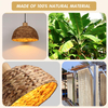 Boho Pendant Lights Kitchen Island, 11.8" Hand-Woven Rattan Light Fixture Bohemian Lighting Farmhouse Seagrass Weaving Hanging Ceiling Light Chandelier for Living Dining Room Restaurants 