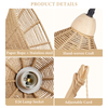 Rattan Wall Lamp with Plug in Cord Boho Wall Sconces Farmhouse Hanging Wall Mounted Light Fixture Chandelier for Bedroom Living Room Dining Room 