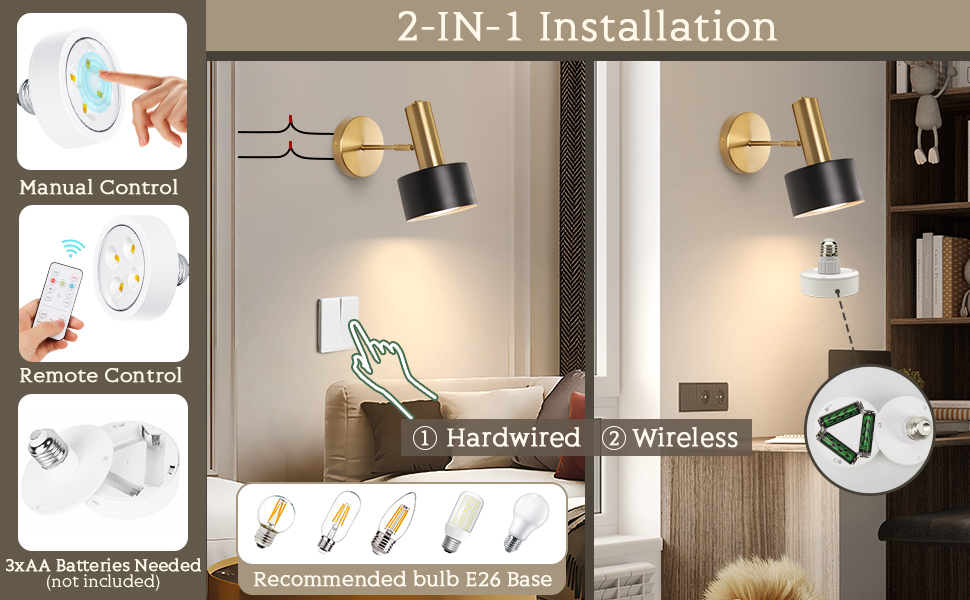 Battery Operated Wall Lights (3)