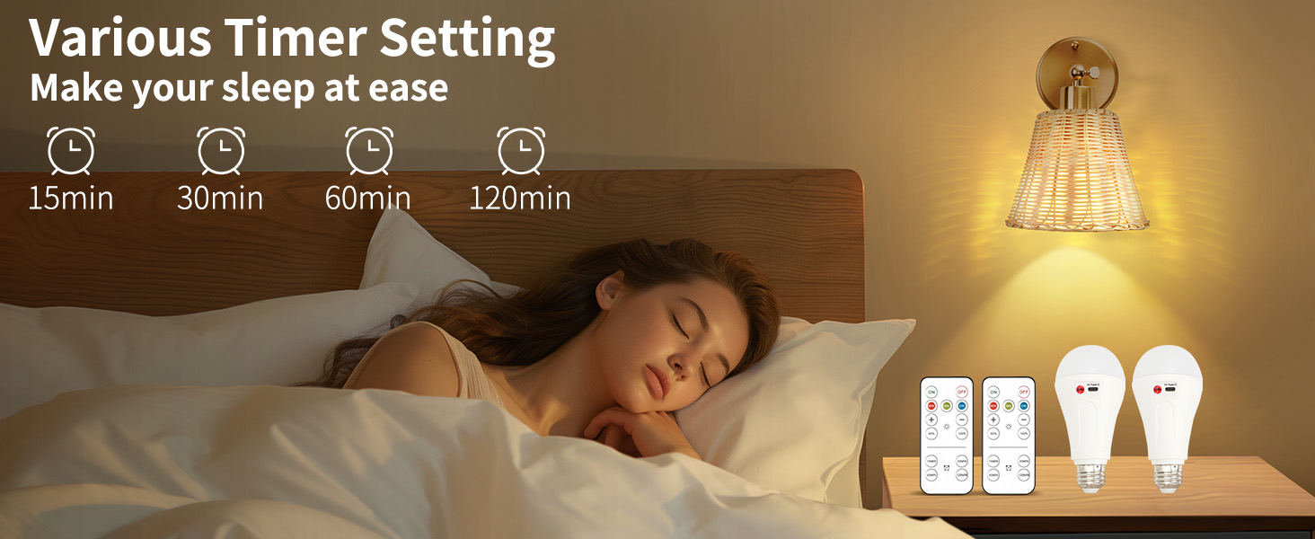 Rattan Rechargeable Battery Operated Wall Sconces Set (5)