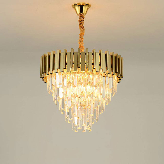 Modern Gold Crystal Chandelier Crystal Pendant Chandeliers, Crystal Hanging Lighting for Dining Room Living Room Entryway Foyer Crystal Ceiling Pendant Light 400Mm 600Mm 800Mm