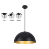Industrial Dome Chandelier Vintage Farmhouse Black and Gold Pendant Light Fixtures Large Pendant Light E27 Aluminium for Kitchen Island Dining Room, Bedroom, Hallway, Foyer 