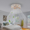 20"Caged Ceiling Fans with Lights Remote Control Industrial Low Profile Flush Mount Ceiling Fan,Farmhouse Bladeless Small Ceiling Fan with Light 4 Bulbs 6 Speed Reversible for Kitchen,Bedroom 