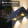 Solar Fence Lights, Fence Lights Solar Powered Warm White & RGB, Up & Down Solar Wall Lights Outdoor, Waterproof Solar Lights 120 Lumens Bright Dusk to Dawn for Yard/Pool/Porch/Patio/Railing