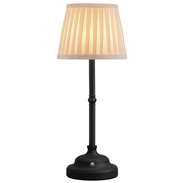Portables Cordless Table Lamp, Fabric Shade Desk Lamp, Rechargeable Battery Powered Lighting, Dimmable Light for Dining Room, Bedroom, Bedside, Bar, Night Light, Camping, Balcony