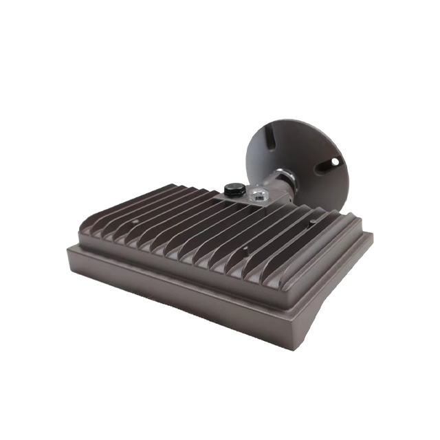 LED black floodlight with base, 5-year warranty, DOB photoelectric sensor