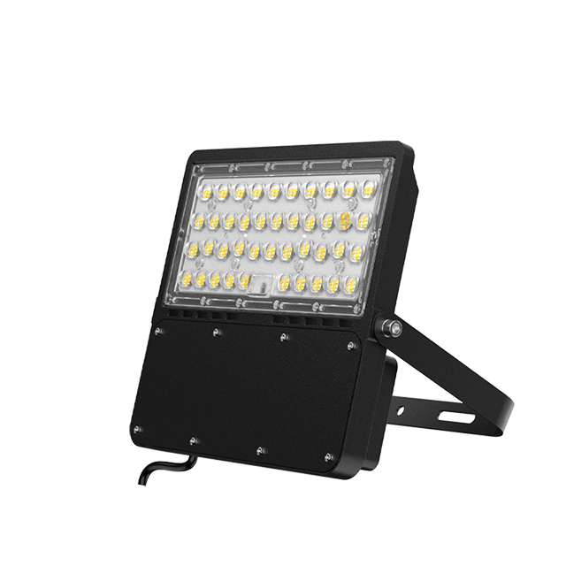 100W Modern Black Floodlight 5700K IP66 Waterproof Commercial Panel Light 80*150° Lighting Angle With Two Auto Dry Respirators