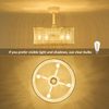 Boho Rattan Ceiling Fan with Light, 20