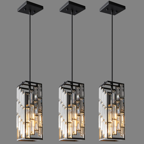 Pendant Lighting Modern Pendant Light, Mini Crystal Chandeliers,Adjustable Pendant Light Fixture for Kitchen Island Dinning Room Bedroom 