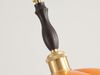 Glass Antique Gold Plug in Pendant Light Fixture with 14ft Handmade Woven Light Cord, Dimmable Switch, Vintage Orange Glass Round Brass Hanging Lamp for Kitchen Island Farmhouse Dining Room 