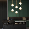 Modern Pendant Lighting Mid Century Globe Pendant Light Fixture Pendant Chandelier Hanging Lighting Fixture with White Globe Glass Lampshade for Kitchen Island Dining Room Bedroom 