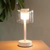 Industrial Touch Control Table Lamp 11"H 3-Way Dimmable Bedside Lamp Rechargeable Nightstand Lamp with Glass Shade for Bedroom Living Room Dining Room Patio Outdoors