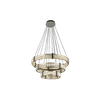 Electroplated Copper Natural LED Ring 3 Tier Modern Crystal Chandelier