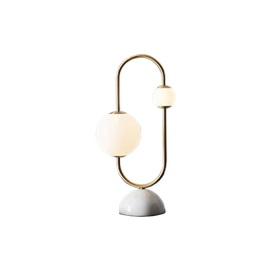 Electroplated Copper Natural LED Glass Marble White Table Lamp