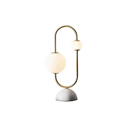 Electroplated Copper Natural LED Glass Marble White Table Lamp
