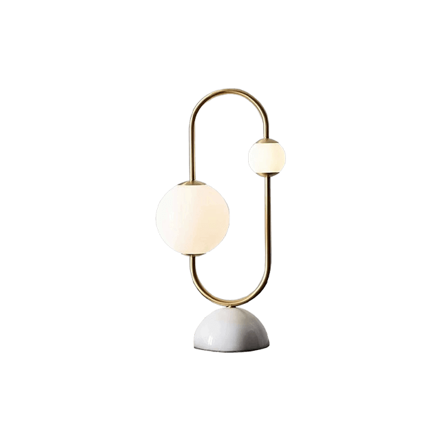 Electroplated Copper Natural LED Glass Marble White Table Lamp
