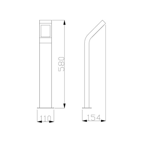 22.8 Inches/580mm Height IP54 Waterproof 4000K Daylight LED Outdoor Lawn Lamp For Path Iluminated Decoration