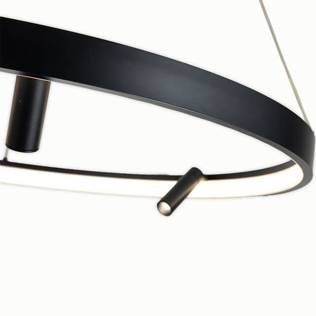 D800*H1220MM 55W 3000K+6000K Matte Black Led Modern Luxury Chandelier Home Hotel Made in China