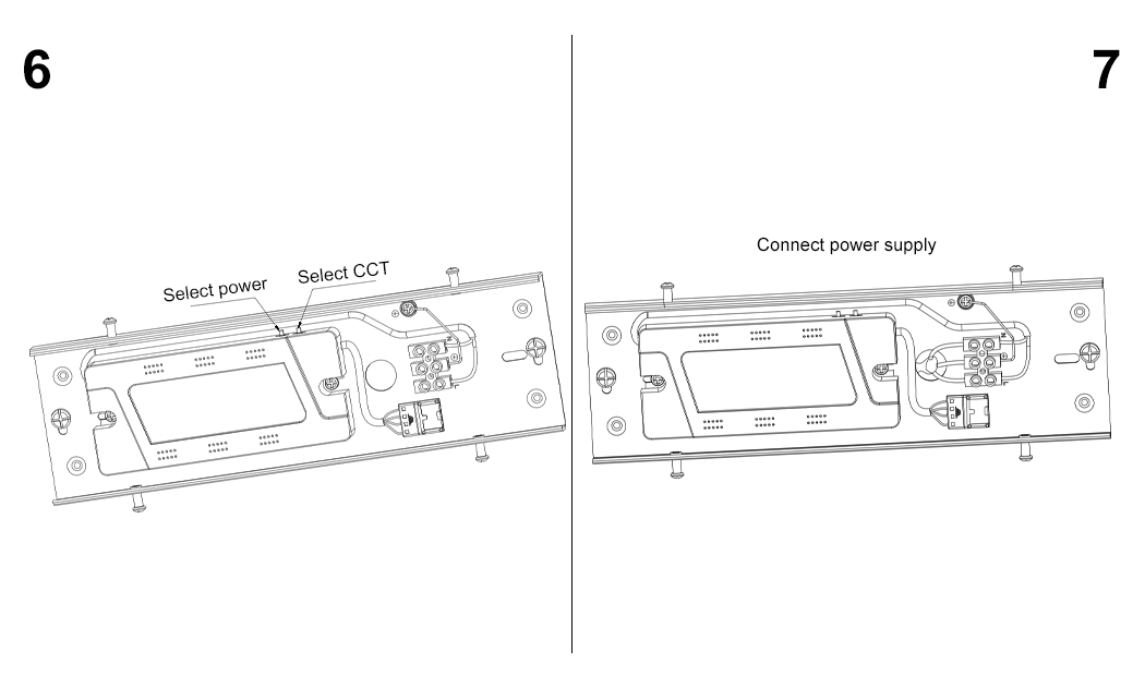 6. Schematic diagram of product installation 3000K-4000K-6000K adjustable LED purification lamp 20W30W40W50W60W70IP44 Indoor lighting length 60cm 90cm 120cm 150cm can be selected