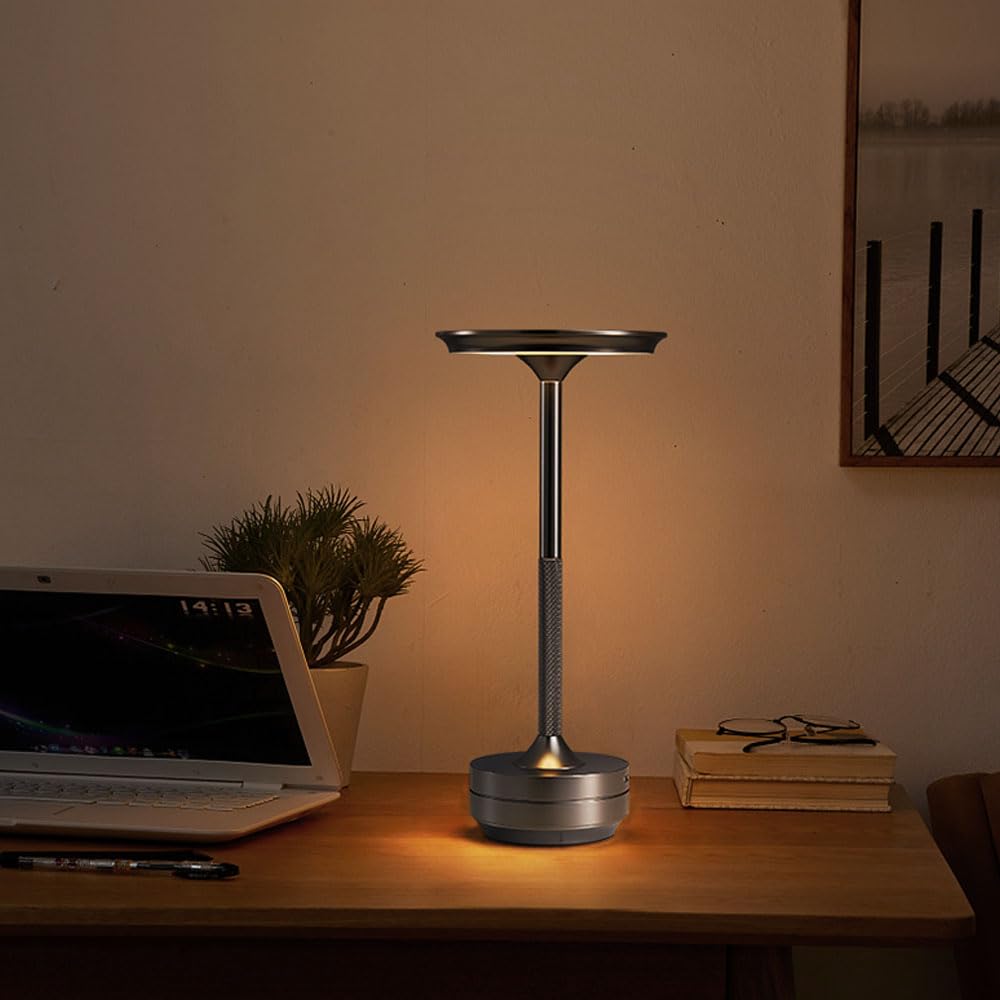 LED Cordless Table Lamps, Portable Rechargeable 5000mAh Outdoor Lighting, 3 Color Stepless Dimming Battery Powered Bedside Table Lamp,wireless Lamp For Bedroom/Living room/Camping/patio