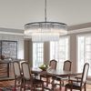  Modern Chandelier, Crystal Glass Chandelier Lighting, Round Dining Room Chandelier Contemporary Pendant Ceiling Light for Bedroom Foyer Entryway