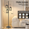 Floor Lamp, Floor Lamp for Living Room, Modern Floor Lamp for Bedroom, Standing Tall Floor Lamps for Office, Dimmable Floor Lamp with Bright 3X 800LM LED Edison Bulbs 