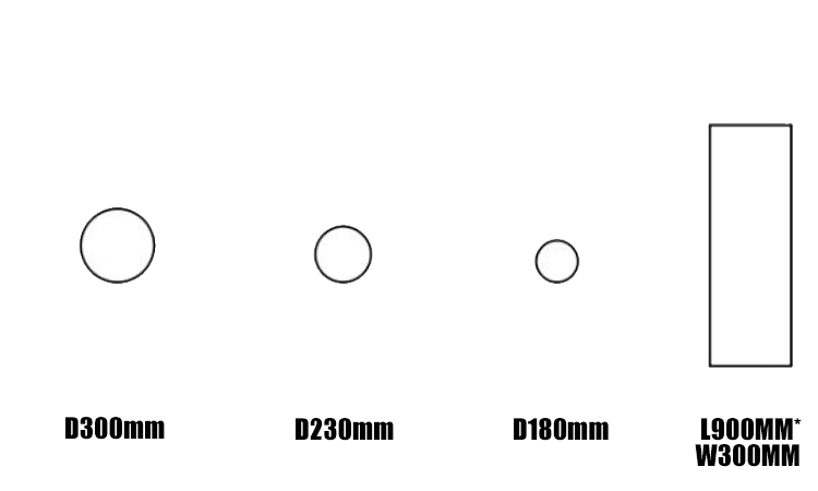 12. Product line size map wholesale square LED ceiling lamp D 300mm D 230mm D 180mm L 900mm W 300mm optional, IP40 indoor lighting 2800K-4000K-6000K optional