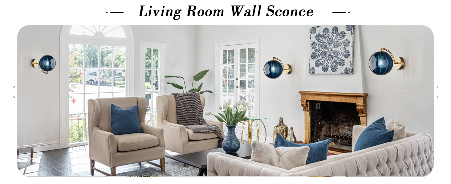 Glass Wall Sconces Brushed Brass Wall Sconce Light (2)