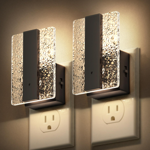 LED Night Lights Plug Into Wall, Mordern Night Light with Dusk-to-Dawn Sensor, Dimmable Decorative Nightlights, Adjustable Brightness Night-Lights for Bathroom, Hallway, Bedroom,Stairway 
