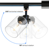 H-Type Track Lighting Heads Black with 39.3 Inches H-Type Tracking Rail, Ceiling Track Lighting Fixtures Replacement Heads with Clear Glass Shade Modern Ceiling Spotlight, E26 Bulb Base