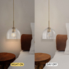 Modern Industrial Pendant Lights, Amber Glass Bell Shape Pendant Lights Kitchen Island with Matte Finished Metal Pendant Light Fixtures 