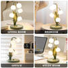 Vintage Flower Table Lamp for Home, 5 Lily of The Valley Desk Lamps 3 Color Modes Reading Lamp with G4 Led Bulbs for Bedroom, Living Room, Office 