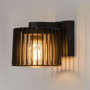 Outdoor Wall Lantern, Exterior Waterproof Wall Sconce Light Fixtures, Black Front Door Porch Lights Wall Mount Lighting with Clear Glass Shade, E26 Socket Wall Lamp for Patio 