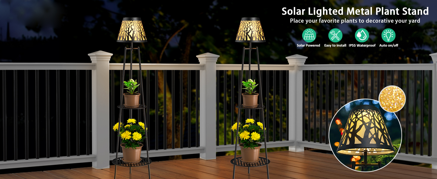 Solar-Floor-Lamps-with-2-Tier-Plant-Stand-(1)