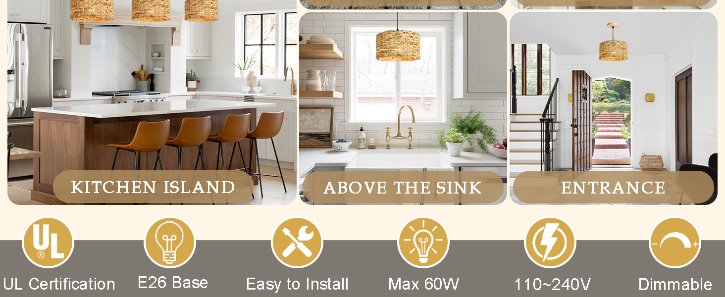 Rattan Pendant Light for Kitchen Island (6)