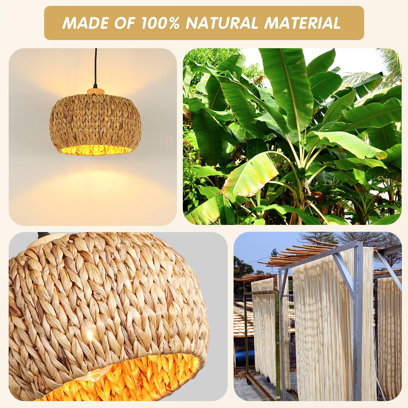 Boho Pendant Lights Kitchen Island, 11.8