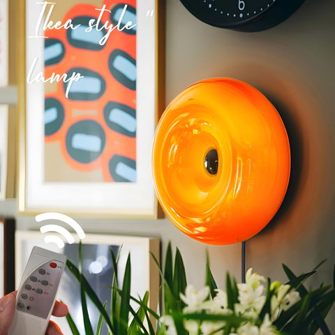 Modern Orange Donut Lamp, Plug-in Bedside Lamp Or Plug-in Wall Sconces, Creative Atmosphere Orange Light for Kids Room, Reading Room Or Warm Decoration 