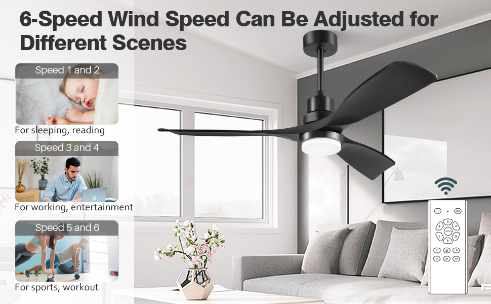 Ceiling Fan with Lights Remote Control (16)