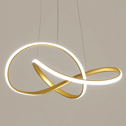 Chandelier Pendant Hanging Light Fixture Elegant Modern Contemporary Adjustable Height Minimalist Gold Ring Brushed Brass 700MM*180MM 55W 3000K 