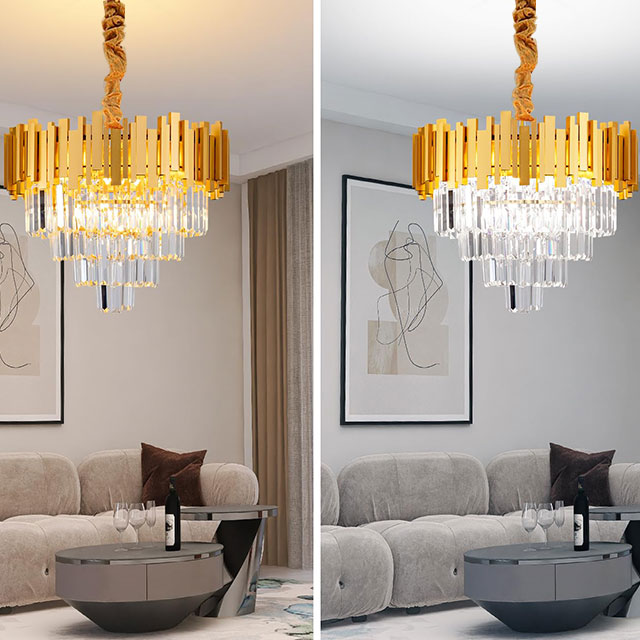 Modern Gold Crystal Chandelier Crystal Pendant Chandeliers, Crystal Hanging Lighting for Dining Room Living Room Entryway Foyer Crystal Ceiling Pendant Light 400Mm 600Mm 800Mm