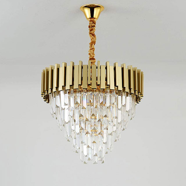 Modern Gold Crystal Chandelier Crystal Pendant Chandeliers, Crystal Hanging Lighting for Dining Room Living Room Entryway Foyer Crystal Ceiling Pendant Light 400Mm 600Mm 800Mm