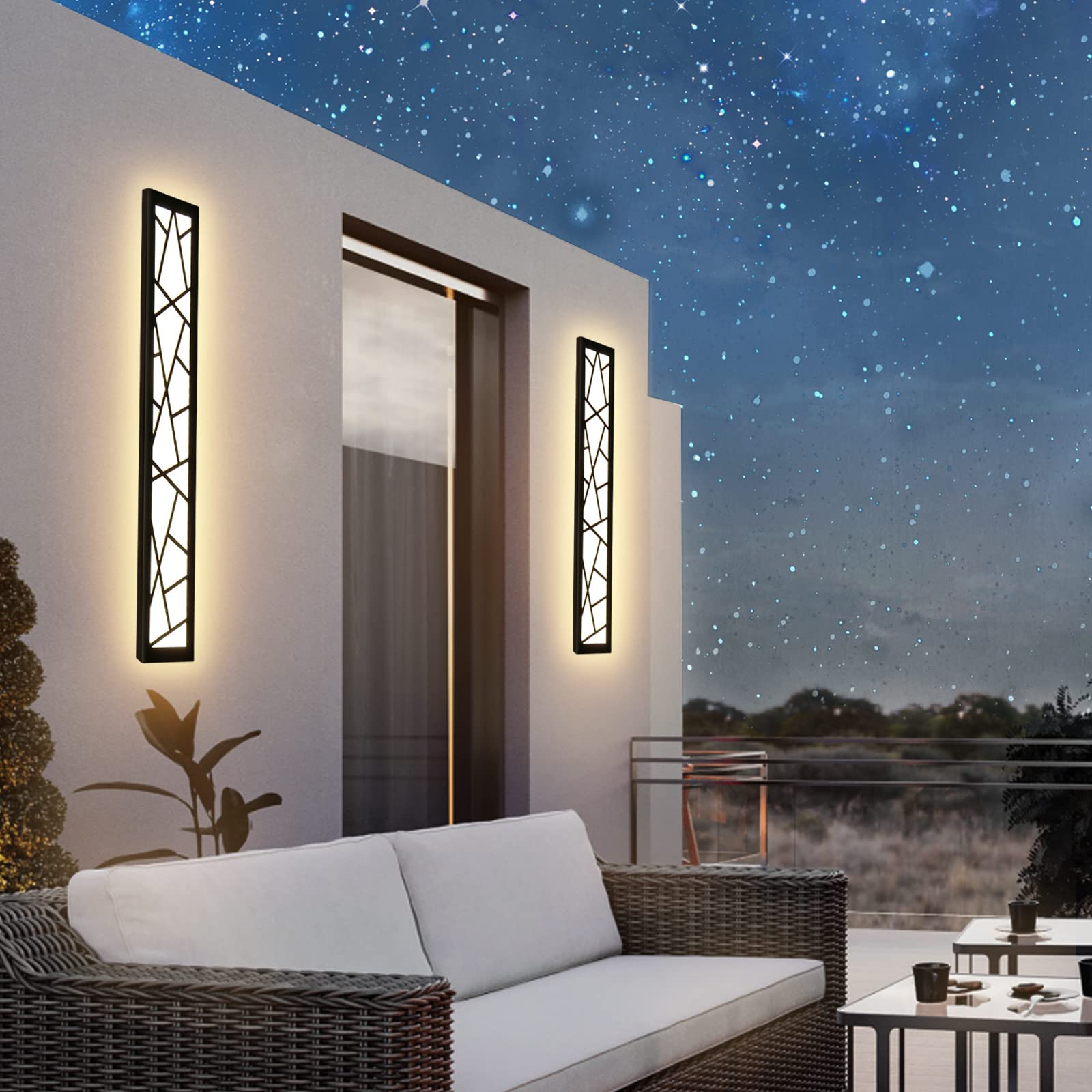 LED Wall Sconces Outdoor LED Wall Lights Minimalist Waterproof Led Wall Light IP67 3000K Long Strip Wall Lamps Suitable for Outdoor Wall Sconce/Indoor Decorative Lighting